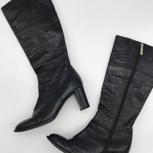 Luciano Padovan Croc Knee Length Boots - Picture 5 of 8